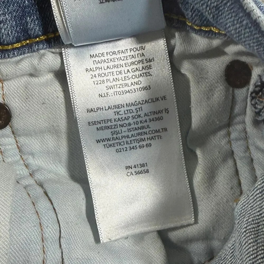 Polo Ralph Lauren Varick Slim Straight Jeans Mens 33x32 Light Blue Wash Stretch